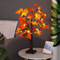 Miniatyrbild 4 av 5: Höstlövslampa med lönnlöv Justerbar Ljusupplyst Pumpa Lönnlövlampa Tacksägelse Skörd Halloween Jul Skrivbordsdekoration (C)