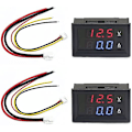 Miniatyrbilde 1 av 5: 2 stk LED Voltmeter Ammeter, Rød og Blå Detektor Spenning Ammeter Panel Amp Voltmeter, DC 0-100V 10A for Ammeter Ammeter Volt Amp Gauge Panel