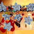 Miniatyrbilde 2 av 5: 12 stk Julestjerne Kunstige Julestjerner Juledekorasjon 5,9'' Blå Glitter Julestjerner