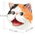 Miniatyrbild 2 av 3: Mjuk Latex Söta Katt Handdocka Realistisk Gummi Husdjurskatt Huvud Öppen Rörlig Mun Lämplig För Kreativ Rollspel Berättande Undervisning Tårta Topper Dekoration
