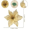Miniatyrbild 3 av 5: Julklappsprydnader Rea 12-pack Guld Julglitter Julstjärna Konstgjorda Blommor Julgranspynt