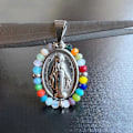 Miniatyrbild 3 av 5: 10 st/lot 24x29mm Blandade Färger Rostfritt Stål Lady of Grace Hänge Jungfru Maria &amp; Jungfru Strålar Berlocker för Halsband Gåva &amp; Kvinnor (färg 1)
