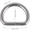 Miniatyrbillede 3 af 5: Metal D-ring, D-ringe spænde til hardware tasker bælter håndværk DIY tilbehør, 2 stk.