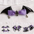 Miniatyrbild 3 av 4: Mjuka Öronhuvudbonader Halloween Huvudbonader Cosplay Tillbehör Lila & Svart