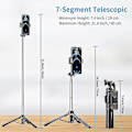 Pikkukuva 3 / 5: Selfie-tikku Tripod Bluetooth-kaukosäätimellä. 3-in-1 Langaton 360° Kierto Selfie