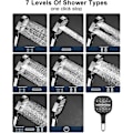 Miniatyrbild 4 av 5: Universell Vattenbesparande Duschmunstycke 7 Spraytyper (Silver)