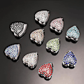 Miniatyrbillede 5 af 5: 3 stk. Bling Bling Hjerteformet Bilkrog, Multifunktionel Bil Dashboard Krog Mini Rustfrit Stål Væg Krog Skinnende Rhinestone Hængende Krog Organizer Glit