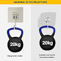 Miniatyrbild 2 av 5: 8 st transparenta självhäftande krokar 44lb/20kg(max) vägg självhäftande krok självhäftande transparenta självhäftande krokar för vägg hängande badrum kök tak dörr vägg