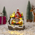 Miniatyrbillede 4 af 5: Nyt varmt oplyst julelandsbyhus med musik og roterende tog til julepynt