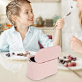 Miniatyrbilde 3 av 5: Liten bordavfallsbeholder, mini søppelbøtte i plast med lokk for bad, kontor, soverom og bil, skrivebordsbeholder (rosa)