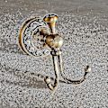 Miniatyrbild 3 av 4: Robe Hook Retro Mässing Badkrok 2 Krokar Badrumstillbehör Set Pappersrullehållare Antik Mässing Finish Väggmonterad Guldvåg
