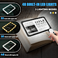 Pikkukuva 4 / 7: 18,5 x 11,2 cm:n suuri 5-kertainen suurennuslasi lukemiseen, suuri taitettava valaistu suurennuslasi 48 LED-valolla (3 tilaa) - musta