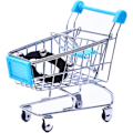 Miniatyrbild 3 av 4: 2 st Mini Varukorg Supermarknads Handvagn Shopping Utility Cart Mode Lagring Leksak (blå och lila)