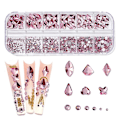 Miniatyrbillede 1 af 5: 3D Glitter Neglekunst AB/Farverige Hotfix Rhinestones Flatback Krystal Diamant Sten Multi Størrelse 12 Gitter, 9