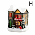 Miniatyrbillede 4 af 4: Julelandsbyhuse Julemand Snemand Tog Snescene LED Lys Op Julepynt Harpiks (H)