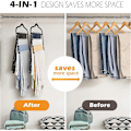 Miniatyrbild 2 av 5: Sammetsbyxor Hängare Platsbesparande Halkfri Byxor Hängare 3 Pack Jeans Hängare Multi Bar Sammet Kläder Hängare Garderob Förvaring Organizer