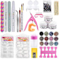 Miniatyrbild 1 av 5: Akrylnagelsats Full Set Manikyr Nagelkonst Set 12 Akryl Glitterpulver Vätska Borste Nagelkonst Verktyg Manikyr Set