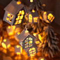 Miniatyrbillede 2 af 5: 2m 10 LED Træhus Formet Lysstreng Garland Juletræspynt Julehjem Dekorationer Noel Navidad Kerst Dekoration