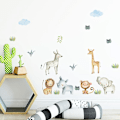 Miniatyrbild 4 av 4: En uppsättning djungeldjur mönster väggdekaler väggdekal för sovrum lekrum kök vardagsrum kontor
