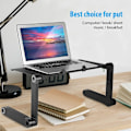Miniatyrbild 2 av 2: Hopfällbart nattduksbord, justerbart bord, datorbricka för soffa, frukostbricka för säng, laptopbord, 360 graders lutningsstativ