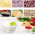 Miniatyrbild 5 av 5: Manuell mathackare Handdrag Hackare Mixer Mixer Matberedare (Vit)