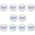 Miniatyrbilde 1 av 5: Dobbeltsidige sugekopper kompatible med glassbordplater, 10-pakning krokfrie sugekopper for multifunksjonelle dobbeltsidige sklisikre glass speil (20 mm)
