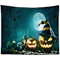 Pikkukuva 1 / 4: Tapestry-kurpitsapumppu Halloween-matto Koti Sisustus Yökuu Hippi Tapestry Seinävaate Katto Sisustus-12 150 * 150, Lyhyt Plussi
