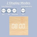Miniatyrbild 5 av 5: Digital LED-väckarklocka - Träväckarklocka Ljusstyrkenivåer - Mini Sängbordsklocka med Intuitiv Display för Sovrum/Sängbord/Skrivbord/Barninredning