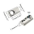 Miniatyrbild 3 av 5: 50 st M8 T-spår Muttrar Roll-in Fjäderkula Laddade Elastiska Muttrar