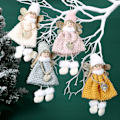 Miniatyrbillede 5 af 5: Juletræshængende Pynt Juleengel Dukke Dekoration (gul)