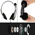 Miniatyrbild 2 av 5: USB-kabelanslutna hörlurar med mikrofon Over-Ear Hörlurar med mikrofonbrytare Volymkontroll för PC/Datorer/