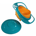 Miniatyrbillede 3 af 5: Sæt af 3: Magic Bowl 360 Graders Rotation Spildsikker Gyro Skål med Låg til Småbørn Børn Børn Rød+blå+grøn