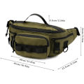 Miniatyrbilde 4 av 5: Fiskeutstyr Fanny Pack, Vanntett Fiskeverktøy Midjebelte for Fiske Fotturer Løping, Grønn