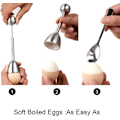 Miniatyrbilde 2 av 5: 5-delt sett med eggdeler i rustfritt stål for myke og hardkokte egg
