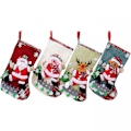 Miniatyrbild 1 av 4: 4-pack (snögubbe) julstrumpa presentpåse godispåse julgranshänge strumpor