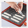 Miniatyrbilde 5 av 5: Silikonbakematte - Gjenbrukbar Non-Stick Platina Fiber Glass Fingre Høy Temperatur Vridning Ikke Holdbar Bakverk Bpa Fri Bakebrett for Makroner Doug