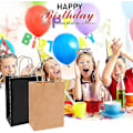 Miniatyrbillede 3 af 3: 25 Kraftposer, Papirpose, Gavepose, 18 * 10 * 25 Cm Kraftpose, Gavepose, Sort
