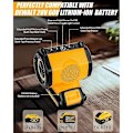 Miniatyrbild 5 av 5: Trådlös Bluetooth Portabel Högtalare för 18V Batteri med TWS-parningsfunktion, Dubbel USB Po