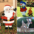 Miniatyrbild 2 av 5: Julstämning Julgranspynt i Trä DIY Hantverk Cartoon Överraskning Intressant Jul utomhus Dekoration för Hemmet (Snögubbe)