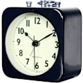 Miniatyrbild 4 av 5: 8,5 cm Analog väckarklocka Svart fyrkantig Tyst Liten Metall Resväckarklocka för barns säng
