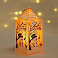 Miniatyrbillede 3 af 5: Julelys Lanterne, Lille Bærbar Flammeløs Lanterne (Snemand)