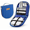 Pikkukuva 1 / 4: Venalisa Cutlery Organizer -aterimet Piknik- ja Leirintäsetti Säilytyspussilla Matkakotelo