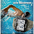 Miniatyrbild 2 av 5: Stora siffror Lättläst 50 meter Vattentålig Herr Digital Klocka Utomhus Sport, silver