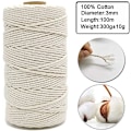 Pikkukuva 3 / 5: 3mm luonnonpuuvillaköysi Macrame-makrameelanko puutikut puiset renkaat puinen