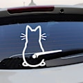 Miniatyrbild 1 av 5: Leende katt bilsticker, reflekterande katt bakre fönster torkarbilsticker