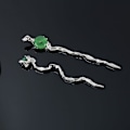 Pikkukuva 5 / 5: Hieno Jade-koristeinen hiusneula hiustikku Alloy hiushaara hiustyylin luomiseen