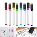 Miniatyrbillede 1 af 5: Whiteboard-tuscher - 8 farver magnetiske whiteboard-tuscher og viskelædersæt - Fine spids tør slet whiteboard-marker tuscher til glatte overflader