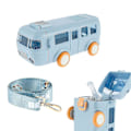Miniatyrbilde 1 av 5: Bærbar vannflaske i bussform, bilstråvannflaske, bussvannflaske Kawaii bilstråvannflaske, blå