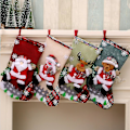 Miniatyrbild 3 av 4: 4-pack (snögubbe) julstrumpa presentpåse godispåse julgranshänge strumpor