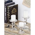 Miniatyrbild 4 av 5: Ljuslykta i glas [3-pack], transparent ljuslykta, kristalljuslykta inkl